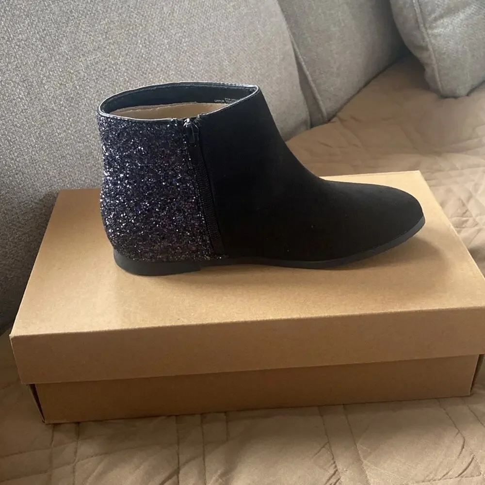 Crewcuts black half glitter boots